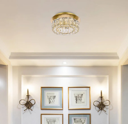 Crystal flush mount chandelier - crystal,