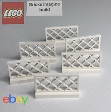 6 x LEGO White Lattice Fence 4 x 2 - Part 3185 - Town, City - 12B