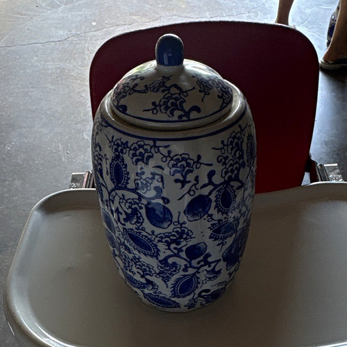 Chinese blue white lidded - chinese,