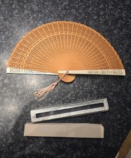 Vintage Chinese Carved Sandal Wood Ladies Fan With Original Box