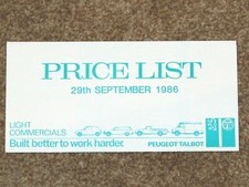 1986 PEUGEOT TALBOT LIGHT