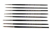 Javis Sable Hobby Paint Wargaming Brushes Sizes 5/0, 4/0, 3/0 2/0 0, 1, 2, 3, 4