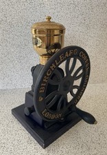 Vintage Birchleaf Cast Iron Blue/Gold Crank Coffee Grinder David Birch