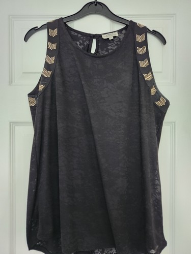Papaya black gold vest top - papaya, black/gold