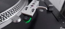 Technics Silver H4 HEADSHELL Audio-Technica ATVM95e Cartridge, Green Eli Stylus 