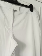 White Cotton Cropped Trousers