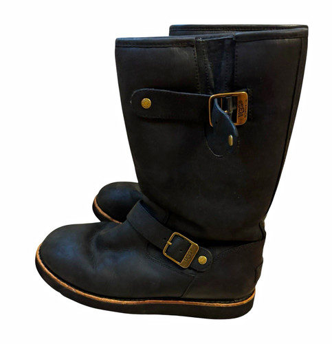 Ugg black leather - black, boots