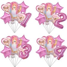  6pcs Girls Gaming Latex Foil Birthday Party Balloons Decorations.