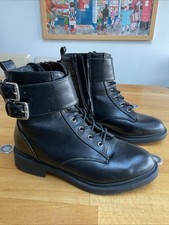 Faith Black Ankle Boots Wide