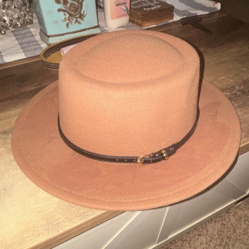 Men brown fedora hat - men's,