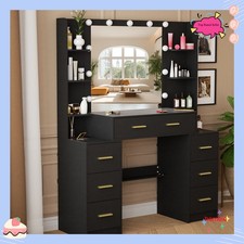 Black Dressing Table With LED