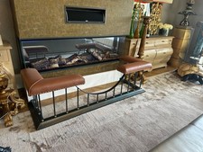 Superb Ex Showhome top quality contemporary tan brown leather fire club fender