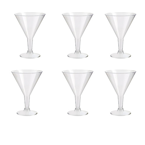 Plastic martini glasses - martini, clear