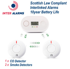Wireless Interlinked Heat & Smoke Alarm Kit -2xSmoke, 1xCO Scottish Law