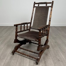 Antique 20th Century American Beech Rocking Chair ( REF AF-3649 )