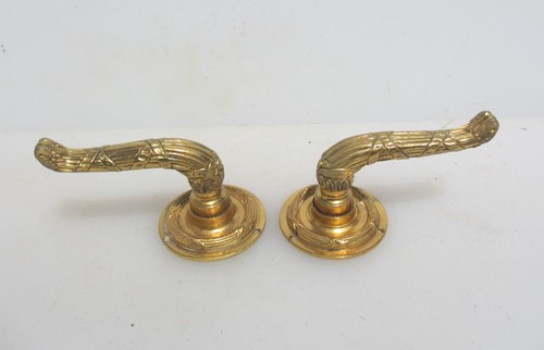Vintage brass lever - vintage,
