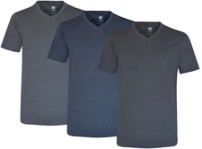 3 Pack V-Neck T-shirts Short Sleeve Plain Tops Classic Essential Tees Multipack