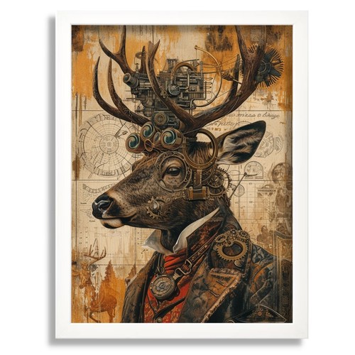 Stag steampunk deer - stag, vintage