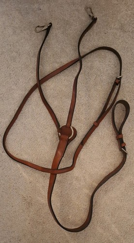 Tan leather running martingale - leather,