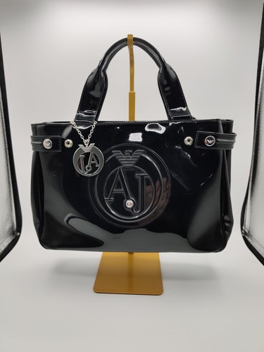 Armani black patent - patent, leather