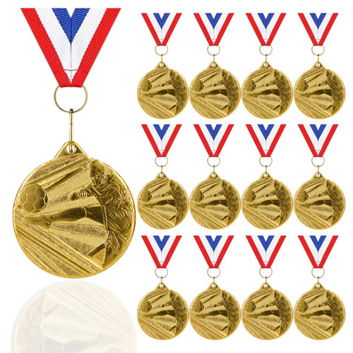 Pack gold football medals - 12-pack,