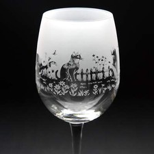 Meadow Cats Crystal Wine Glass