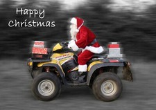 Father Christmas on Quad bike