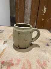 Handmade Ceramic Mug Birch Tree Bark Like Texture Hot Beverages Pottery