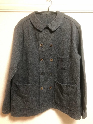 Black chambray work jacket - black,