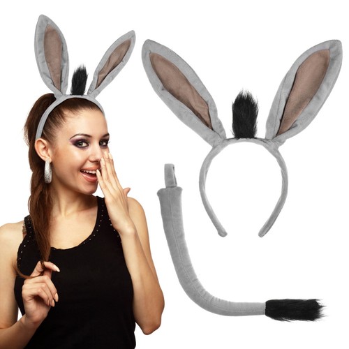 Soft yarn donkey ears headband - ears,