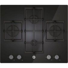 Hoover HVG6DK3B H-HOB 300 GAS Built In 60cm 4 Burners Black Gas Hob