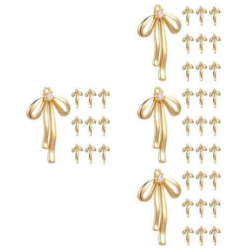 Golden bowknot charms - bowknot, for