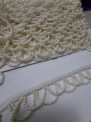Yard ivory chiffon trim - yard,