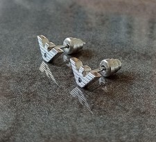 Emporio Armani Earrings Sterling Silver 925 + Cubic Zirconia Logo Stud Earrings