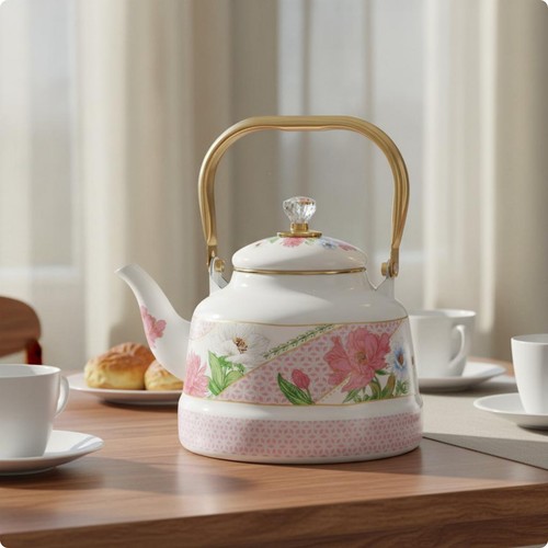 Floral enamel kettle - kettle, easy