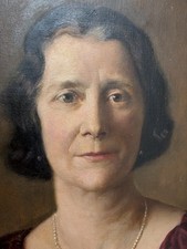 Large Vintage Oil Portrait