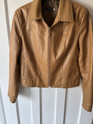 Ladies tan leather - , jacket