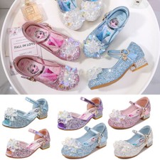 Kids Elsa Princess Shoes Girls Party Sequins Crystal Glitter Fancy Dress Sandals