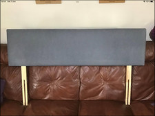 Home Devon Argos padded Double Bed  4’ 6” Grey  Bedroom Headboard Excellent Con