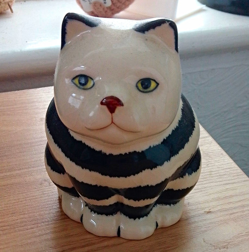 Black white striped cat - black,