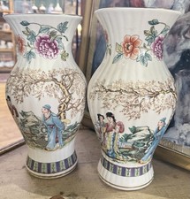 A pair of hand-painted
