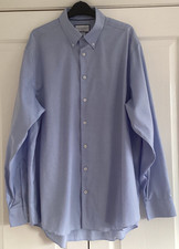 Charles Tyrwhitt Button Down Sky Blue Oxford Shirt Non-Iron Size 17/43 Sleeve 36