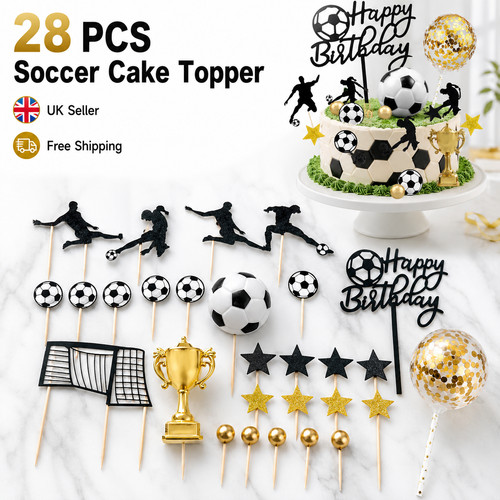 28pcs football cake toppers - 28pcs,