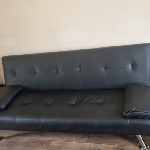 Black faux leather click - click, clack