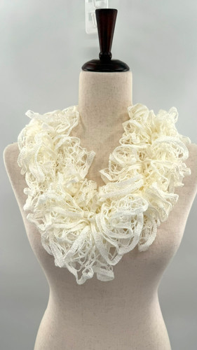 Handmade ruffle yarn scarf off - ruffle,