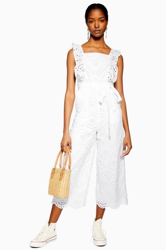 Topshop broderie jumpsuit - topshop,