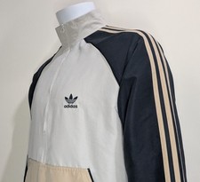 ADIDAS SUPERSTAR SST OVERHEAD HALF ZIP ANORAK JACKET - BLACK / CREAM / OFF~WHITE