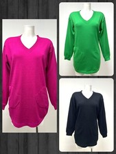 Ex Evans V-Neck Fine Knit Jumper/Top With Pockets Plus Sizes 14 16 18 20 22 24
