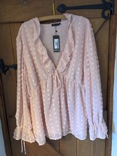 Pink Ruffle Blouse Plus Size
