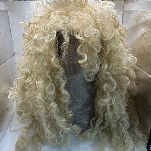 Long curly blonde wig - long,